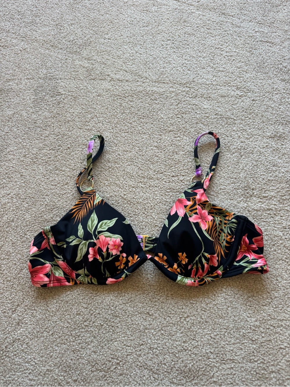 Shade & Shore Targrt floral print bikini top with adjustable straps